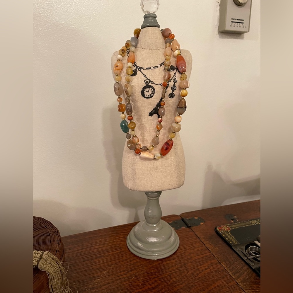 Vintage Agate Beggars Bead Necklace